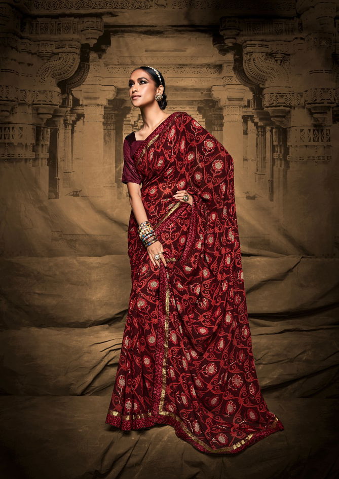 Stavav Eliza Fancy Festive Wear Wholesale Georgette Sarees 